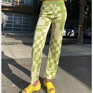 lisa says gah/ paloma wool puerto pant in green check